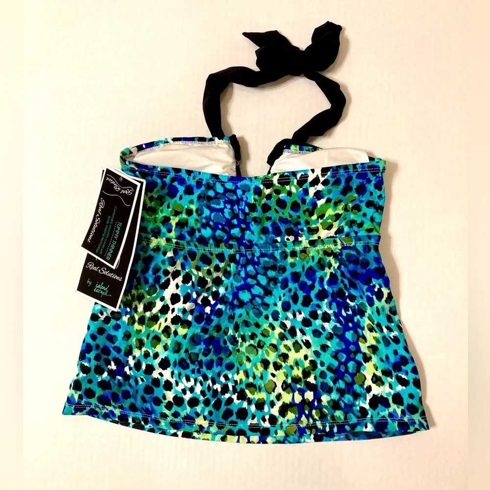 Island Escape | NWT Halter Leopard Tankini Swim Top - Picture 4 of 6